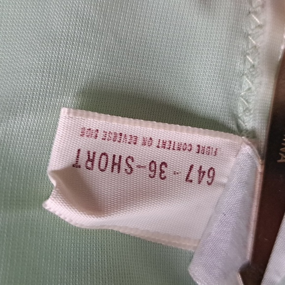 VTG BEELINE USA mint green full slip NYLON lace 36 Short coastal glam *Flaw* - Picture 9 of 11